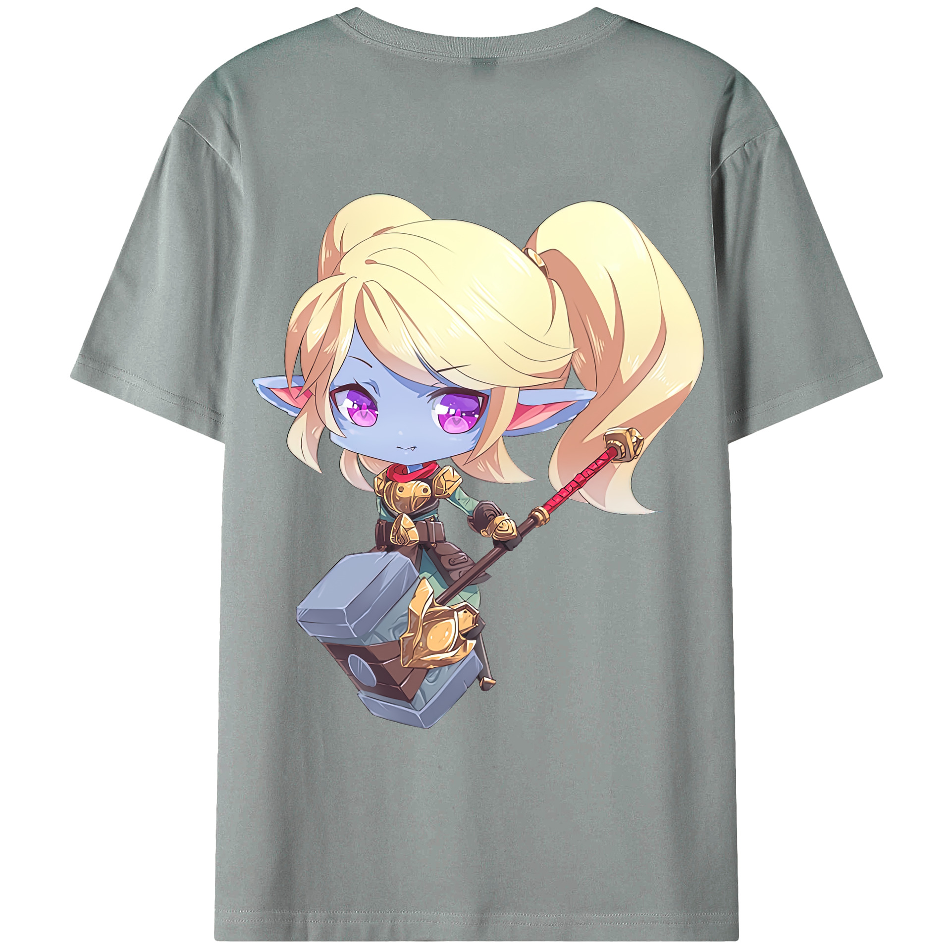 （画像用） リーグ・オブ・レジェンド League of Legends LOL 綿100％ メンズ半袖Tシャツ（バックプリント） 通気性
